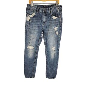 BKE Mens Jake Straight Destroyed Jeans Roker Biker Festival Boho 36X32